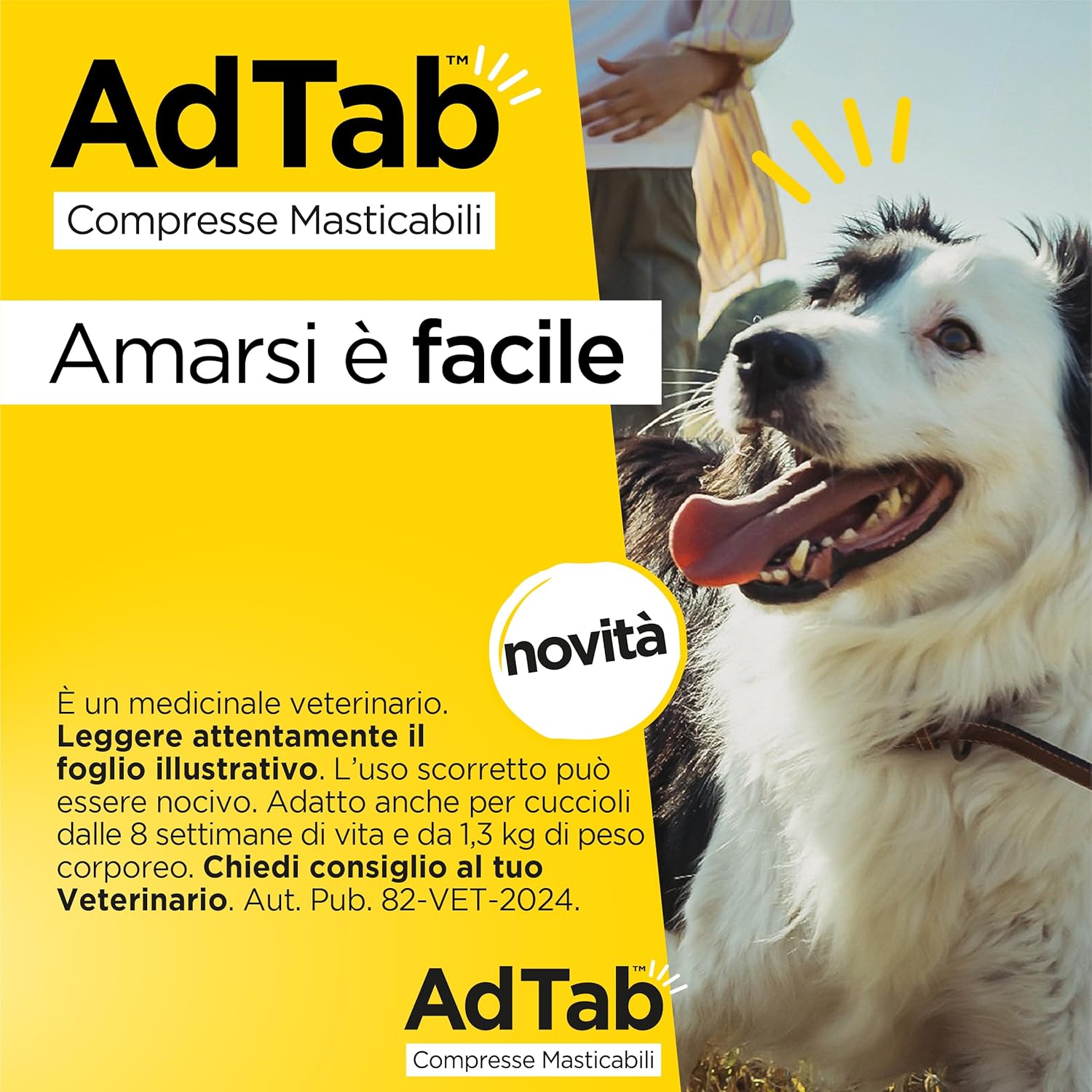 AdTab Compresse masticabili per cani 112 mg da 2,5 a 5,5 Kg 3 COMPRESSE - immagine 2