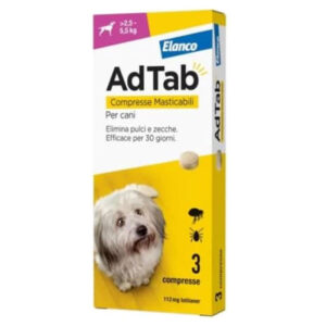 AdTab Compresse masticabili per cani 112 mg da 2,5 a 5,5 Kg 3 COMPRESSE