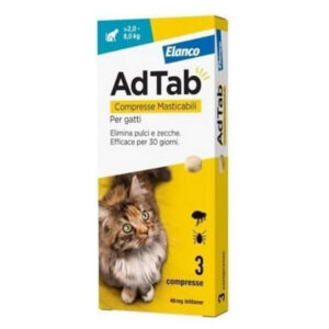 AdTab compresse masticabili per gatti 48 mg da 2 A 8 Kg 3 COMPRESSE