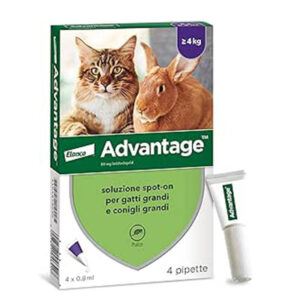 Advantage Spot On Antiparassitario per Gatti e Conigli Grandi 4 pipette da 0,8