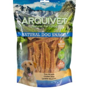ARQUIVET Straccetti di pollo - 1 Kg - Snack 100% naturali per cani - prelibatezze per cani - Prodotto leggero - Molto ricco di sostanze nutritive