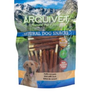 ARQUIVET  Bastoncino con Anatra, 13 cm – 1 Kg – Snack 100% naturali per cani – prelibatezze per cani – Prodotto leggero – Molto ricco di sostanze nutritive